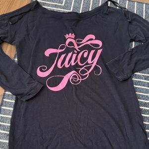 Juicy Couture Navy Top with Pink Script